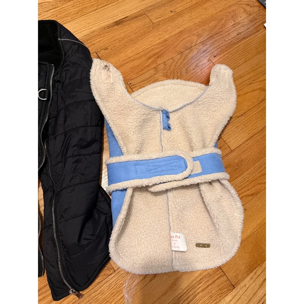 Fashion Pet Dog Coat Bundle Faux Suede Shearling Jackets and Quilted Puffer Vest